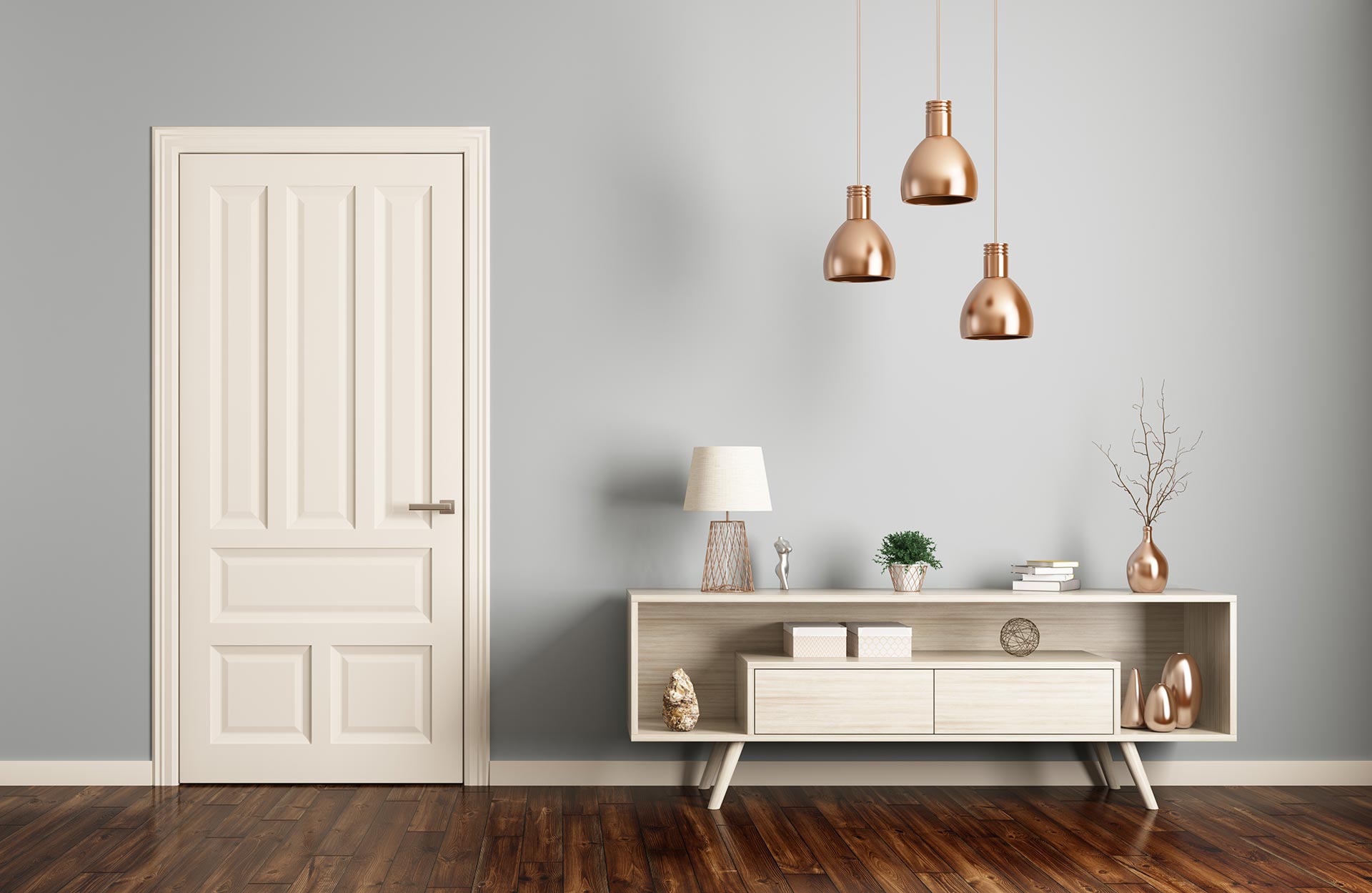 weiße Türen mit Stil - moderne Innentüren Blick auf weiße Stiltür im Raum